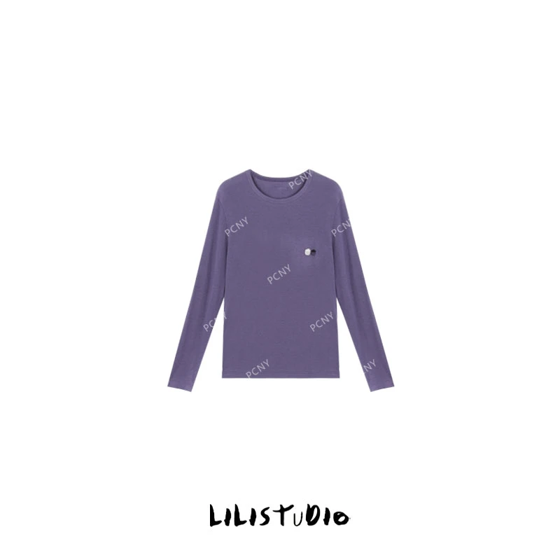 PCNY「双颗草莓」不理理冬季新款小众女装慵懒感简约宽松轻薄T恤女