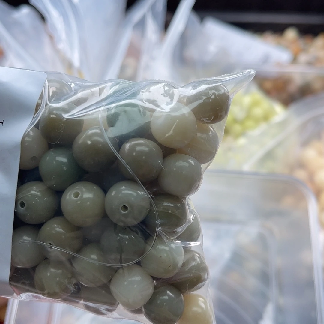 白玉菩提吊坠A/12mm/100颗锅底