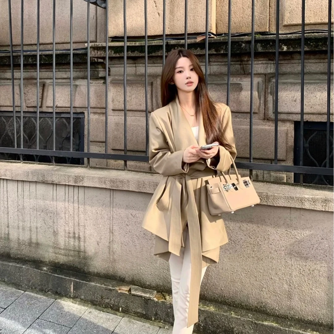 Breezy Z 堆领设计感风衣外套高级感V领小香风西装外套气质女时尚