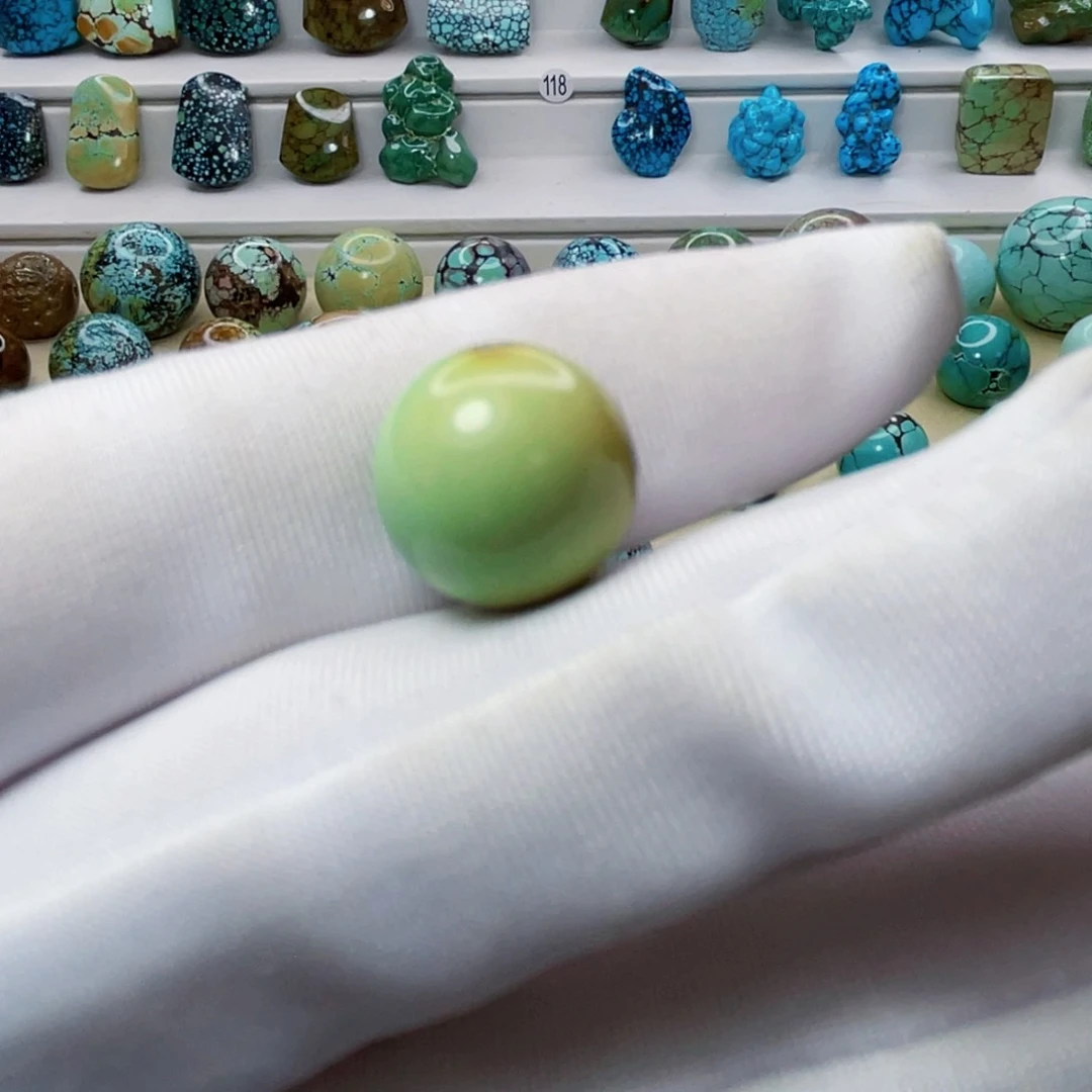 绿松石未镶嵌颈饰圆珠12.7