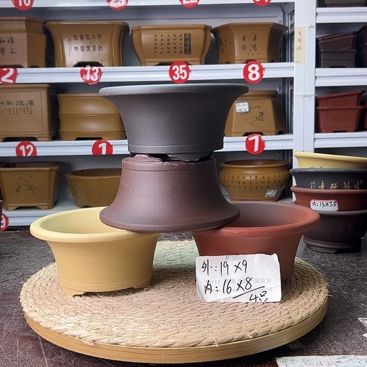 紫砂花盆蛇年大吉