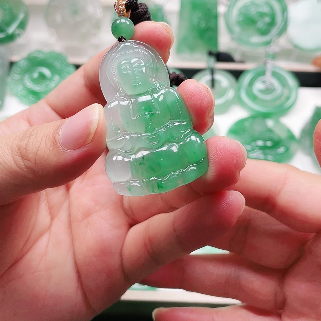 石英质玉（非洲翠）未镶嵌吊坠(不含链)