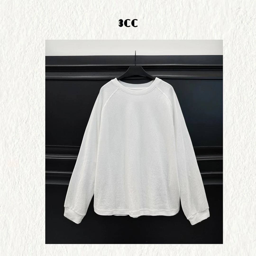 3CC【卫衣日日穿】经典百搭插肩袖卫衣T男女同穿舒适感长袖89158