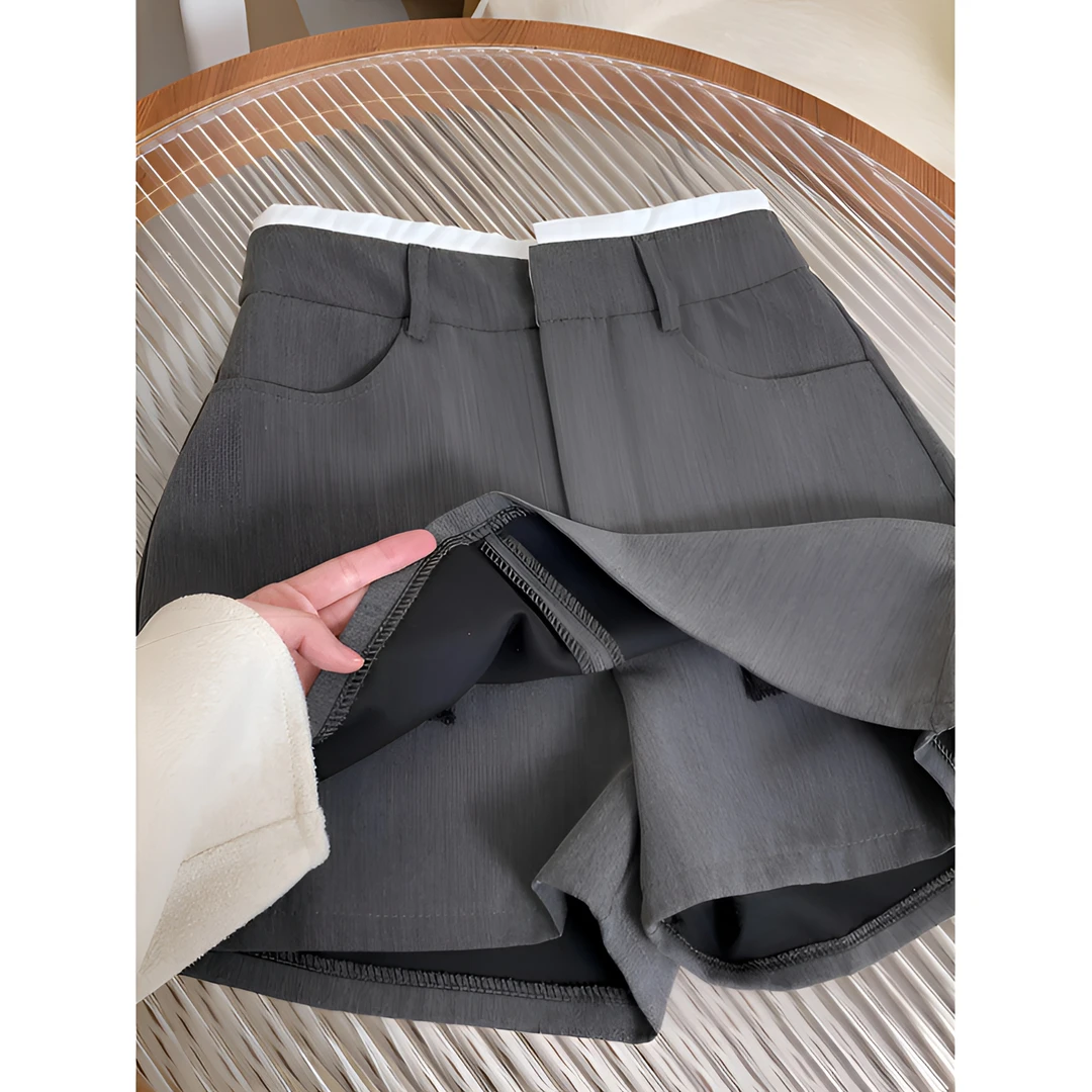 灰色西装高腰2025秋季新款小个子阔腿短裤女韩版热裤A字显瘦休闲