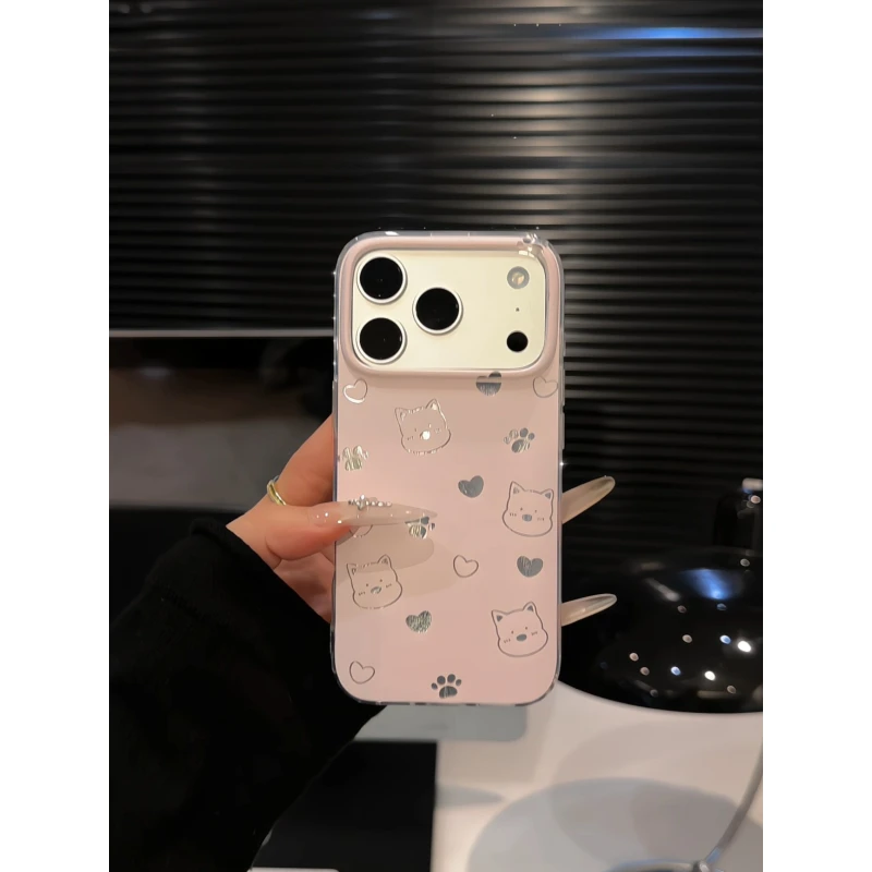 爱心小狗适用苹果17pro手机壳16华为p80羽纱imd防摔小米15荣耀300