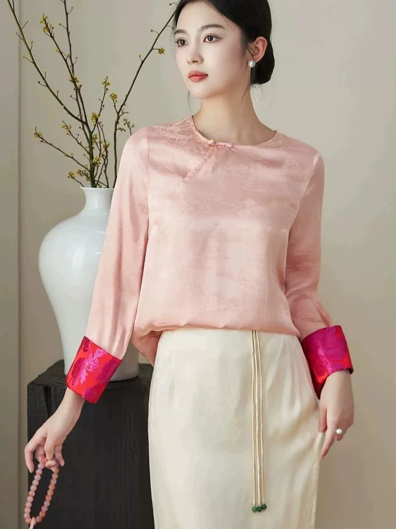 真丝提花小衫内搭