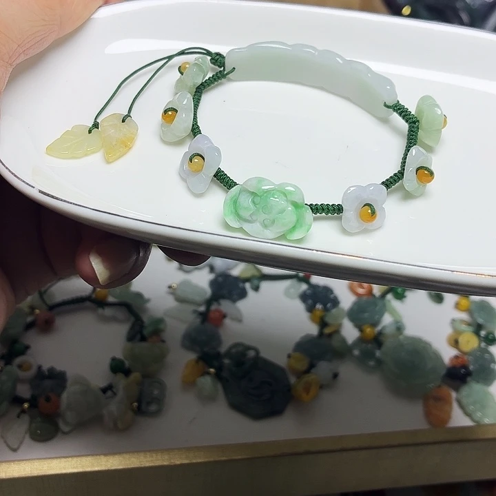 翡翠未镶嵌手链15手围