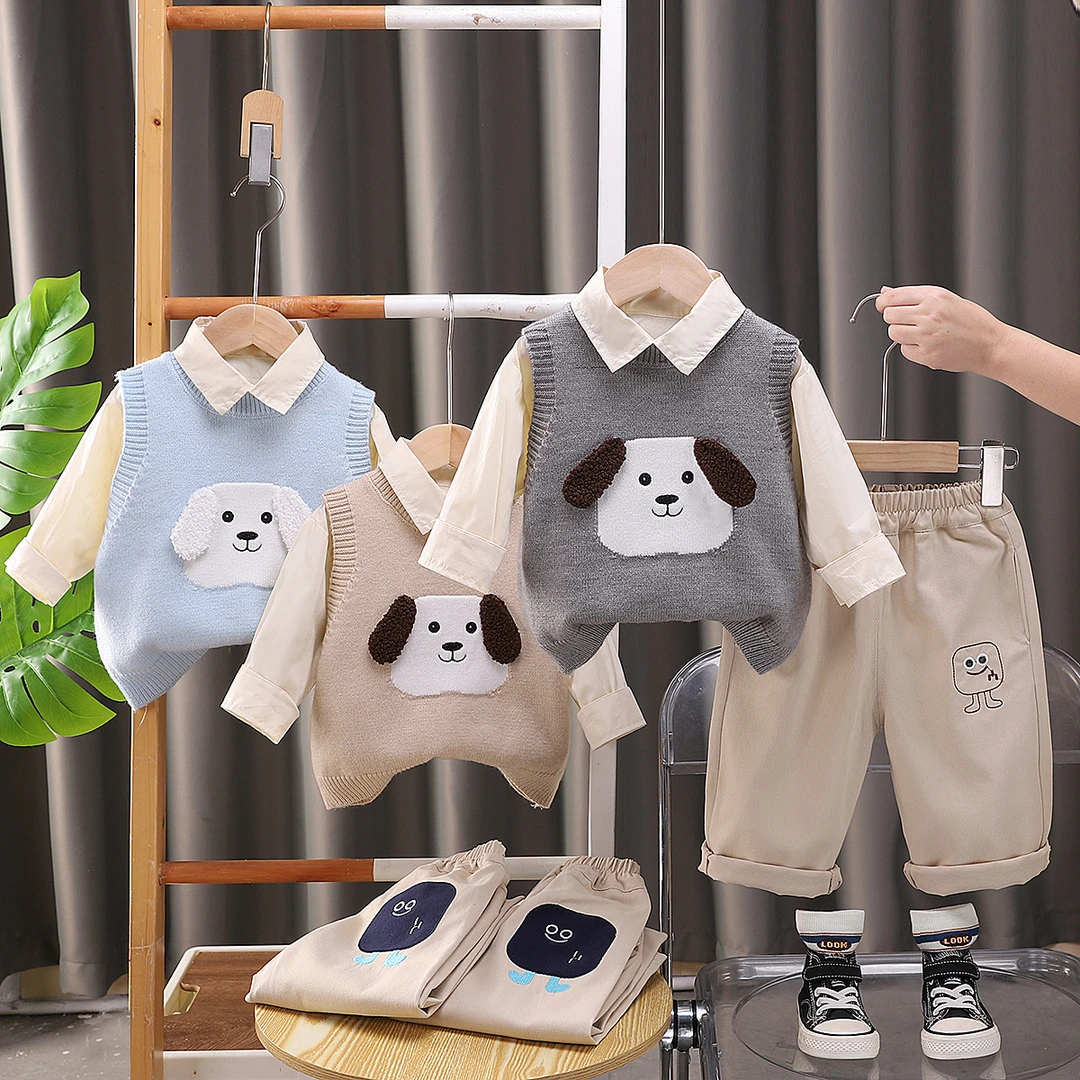 【专属】韩版春季极简风套装男套头秋季春秋男童卡通动漫长袖