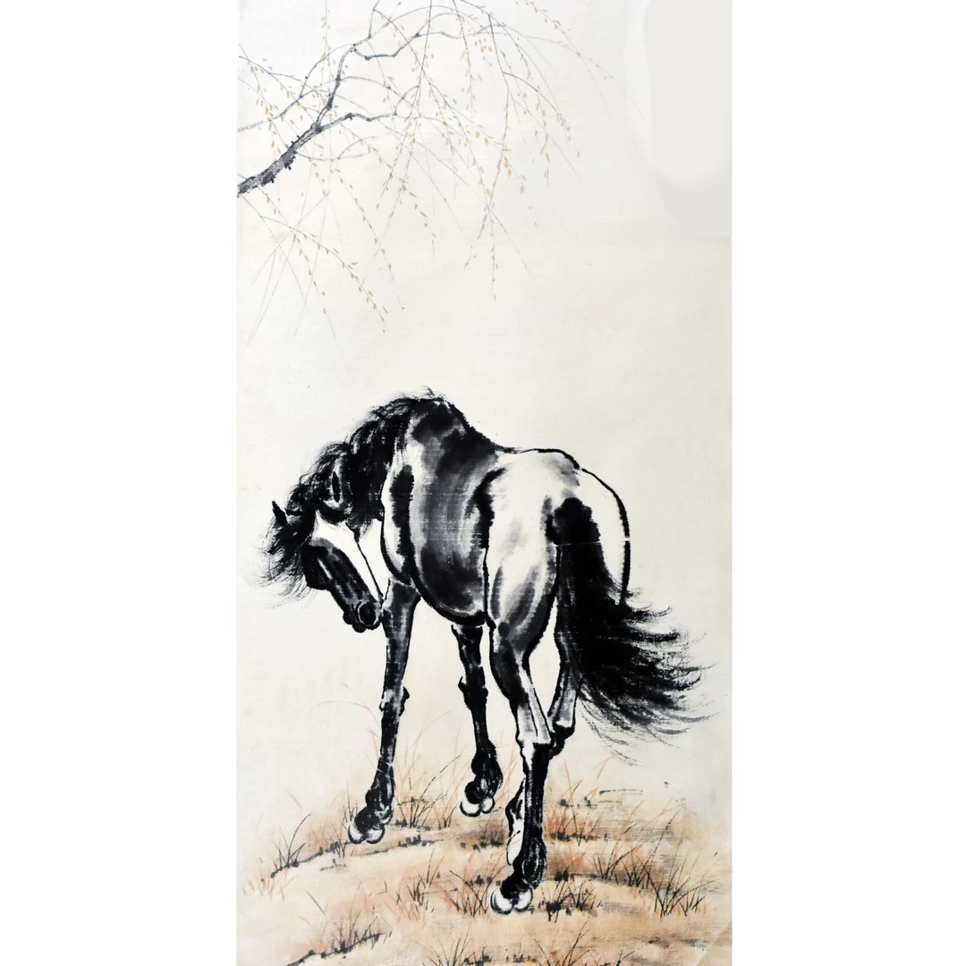 HM0248 立马图 104×51cm 纸本立轴 4.8平尺