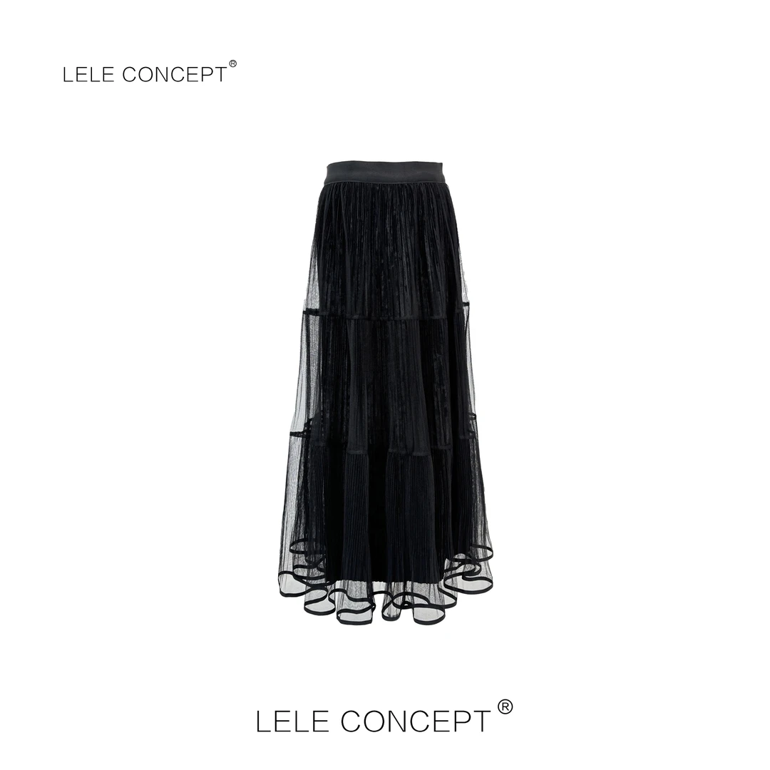 LELE CONCEPT丨【如一】法式梦幻千金风拼接半身纱裙Q0496