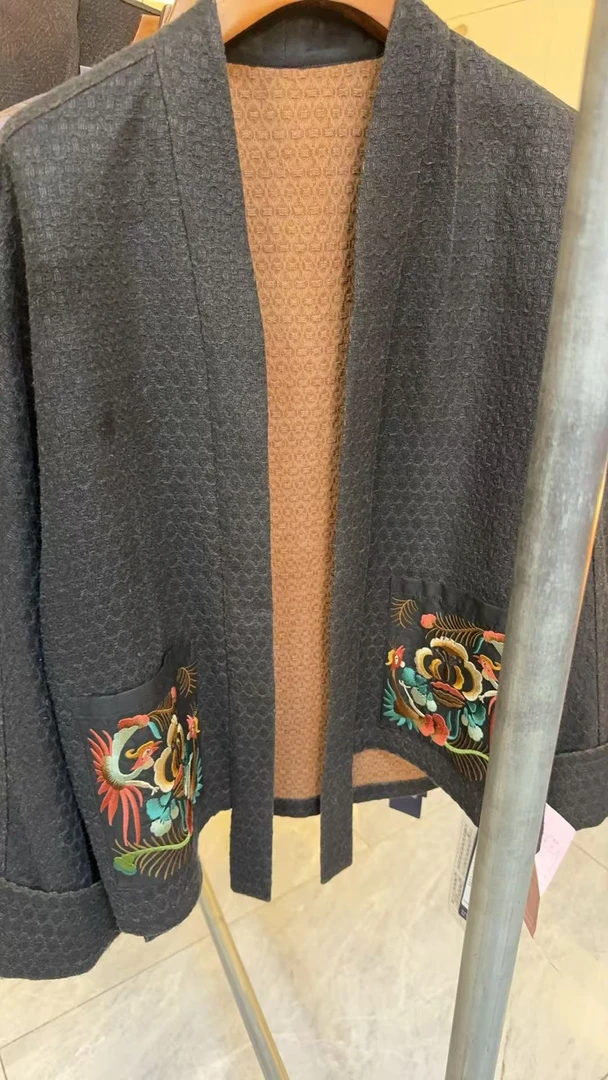 柞蚕丝外披桑蚕丝外套国风提花1213