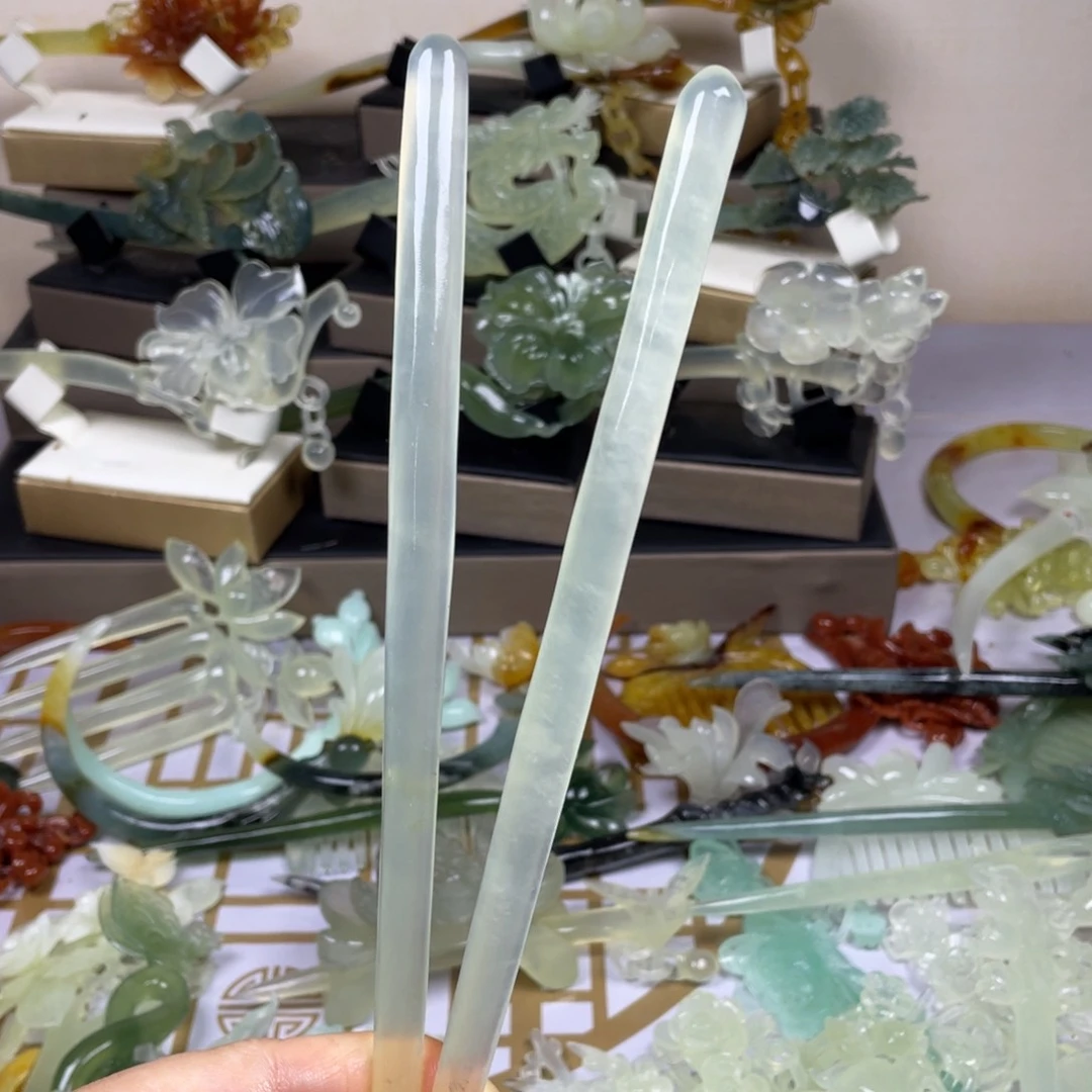 未镶嵌蛇纹石玉发饰