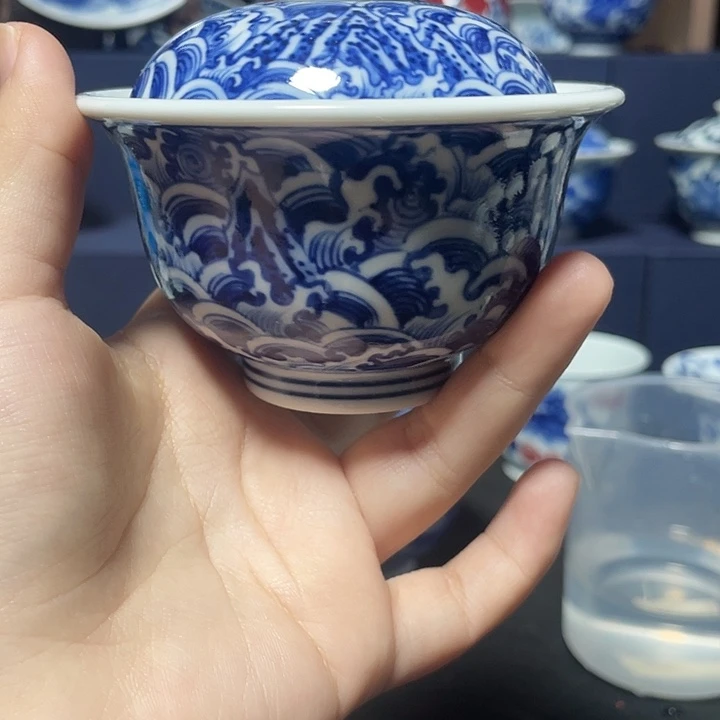 江崖海水盖碗好看