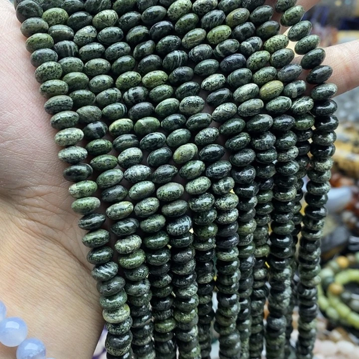 玛瑙/玉髓未镶嵌珠宝半成品一条天然8mm银耀石算盘珠