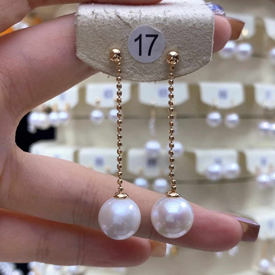 银S925镶嵌淡水珍珠耳饰