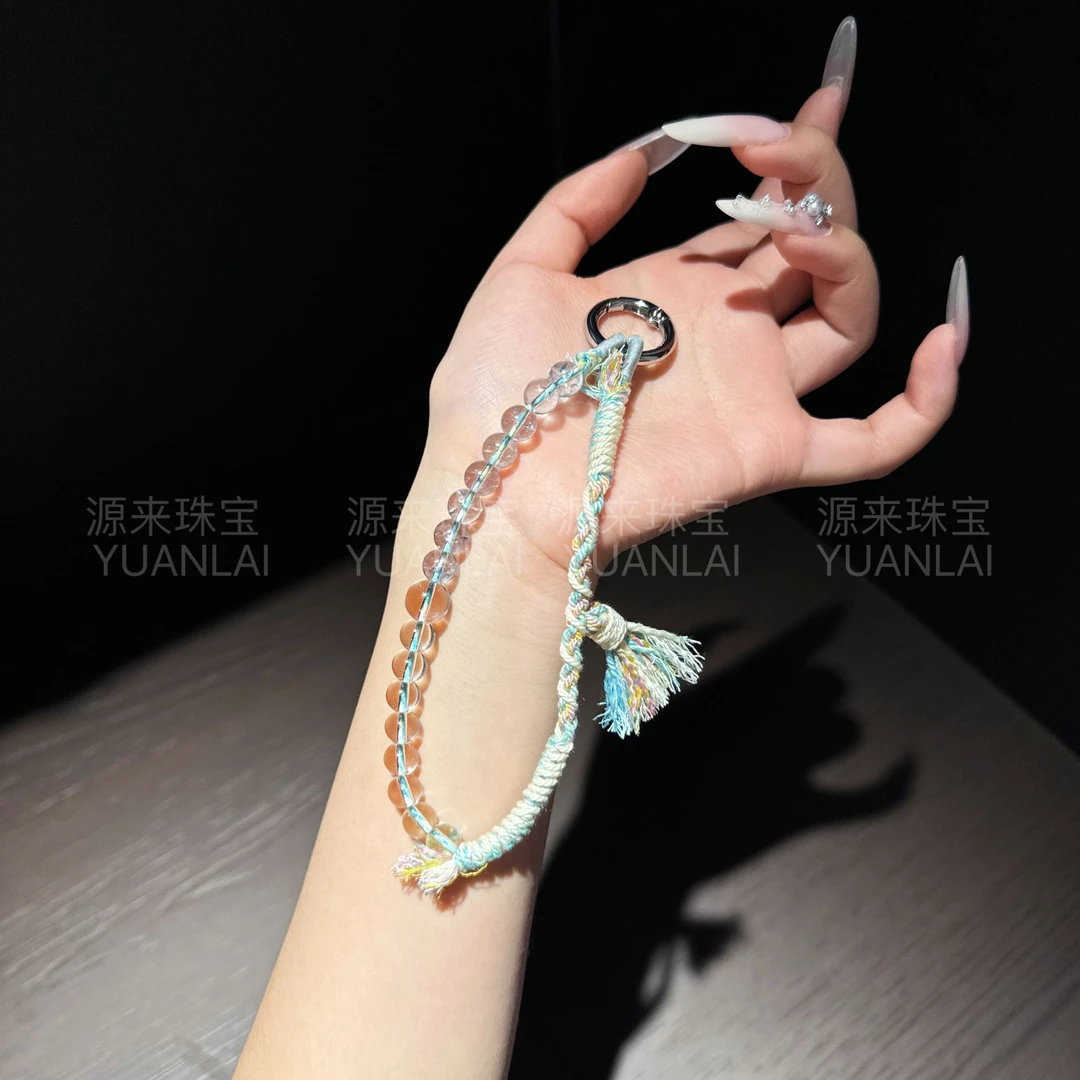 Y1*冰璃绒梦*天然白水晶手机挂车挂P