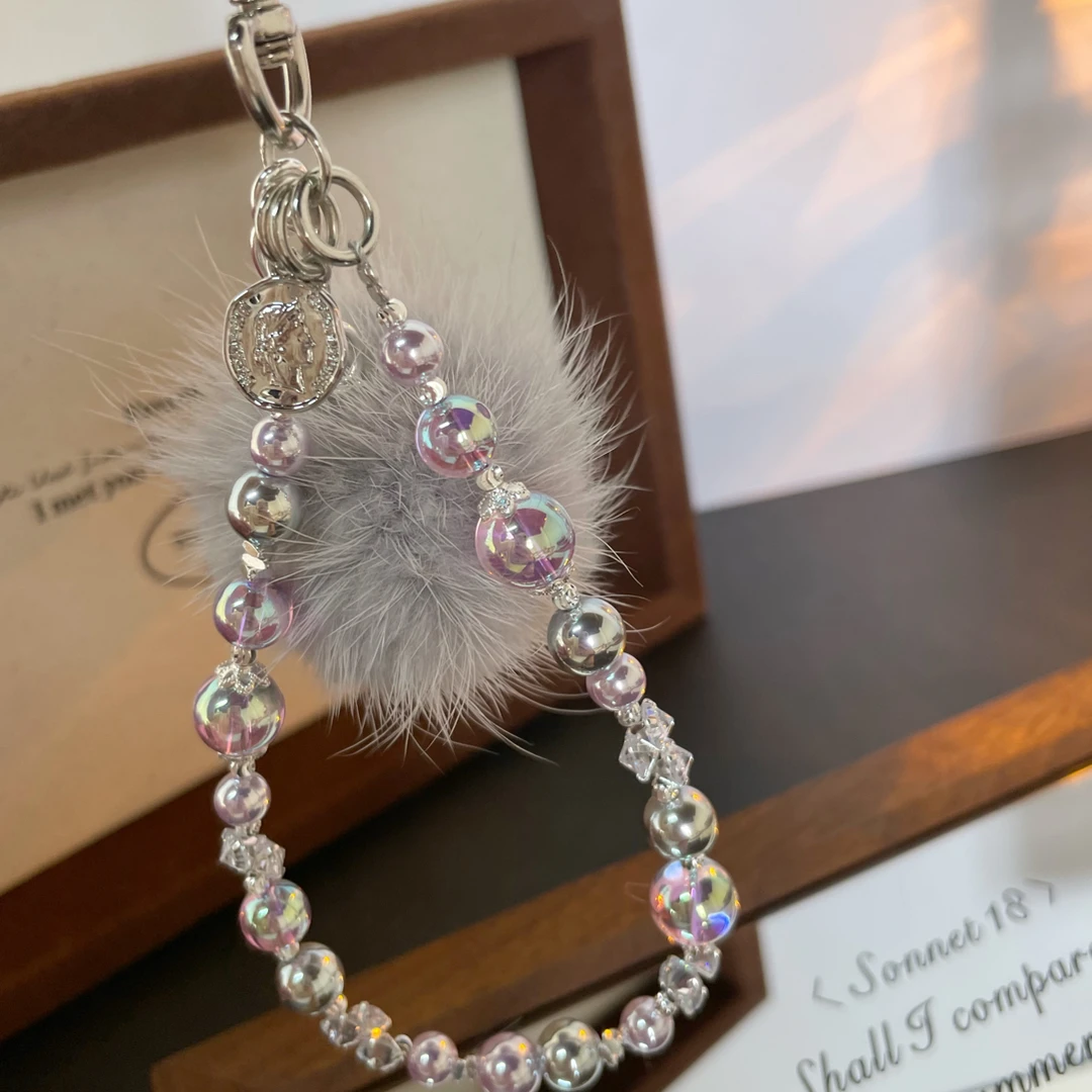 6756灰紫色原创手机链