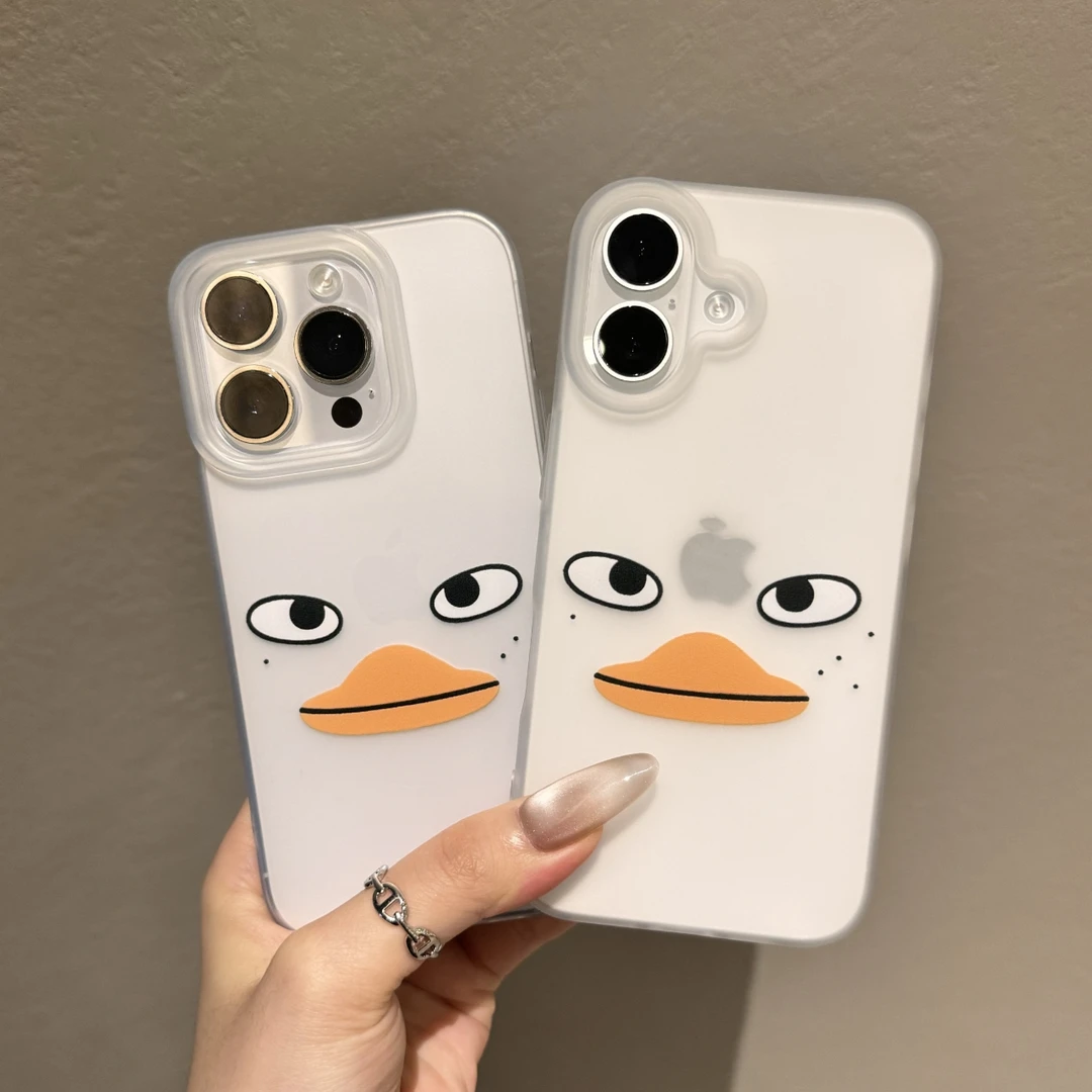 卡通豆兵适用苹果16PROMAX手机壳iPhone15大孔14磨砂13高级感