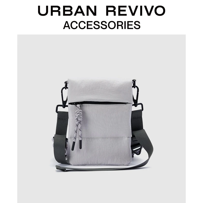 URBAN REVIVO2025秋季新款男潮流充棉编织绳斜挎包UAJB50006