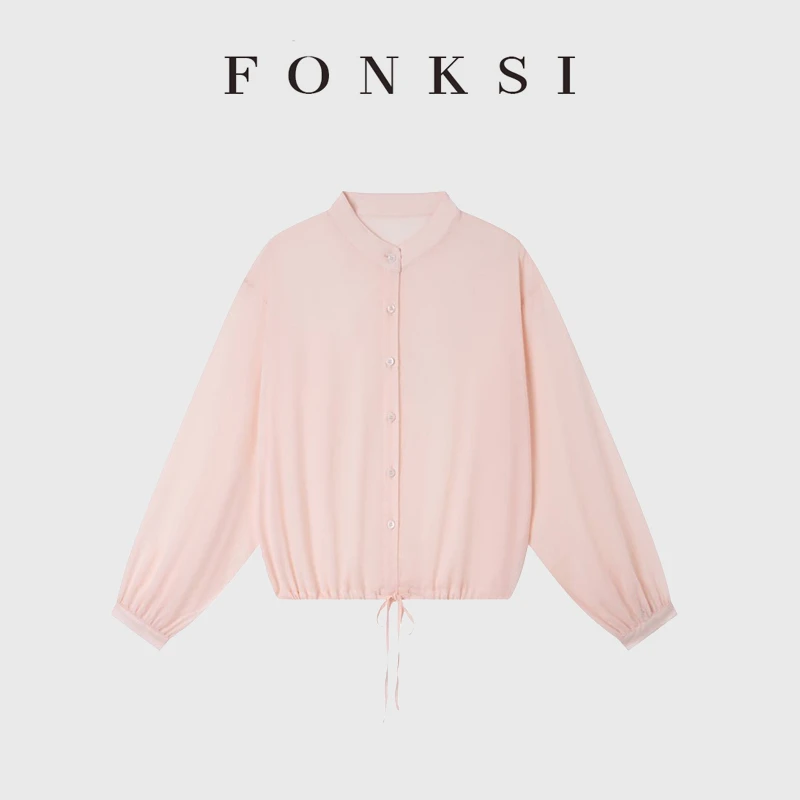 【老钱风亚麻衬衫】莱赛尔兰精天丝雨露麻春夏薄款园领百搭小衫9749