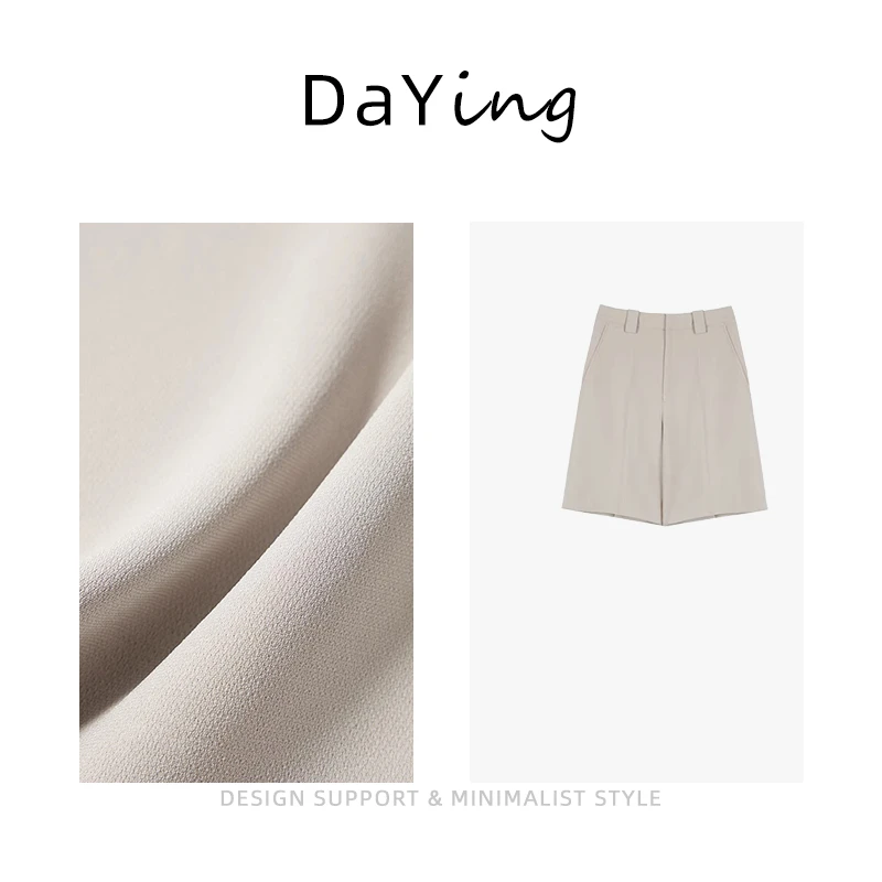 2025夏季新款三醋酸空气垂感短裤显瘦百搭时尚宽松休闲裤女中裤