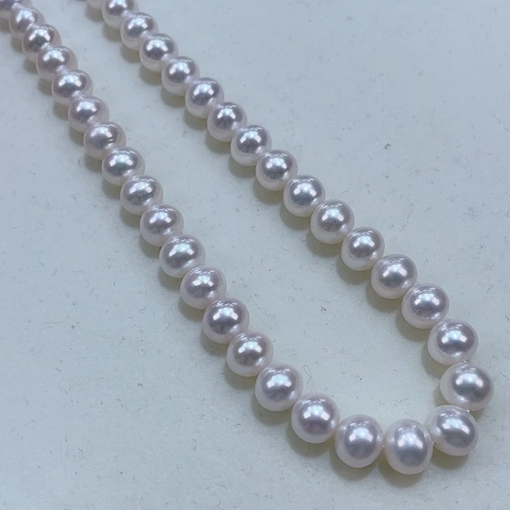 淡水珍珠9/10近圆爆亮冷白透亮澳白光几乎无暇银S925镶嵌