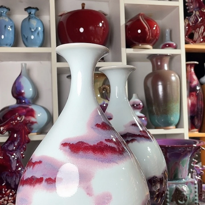 用***2摆件钧瓷无双窑变无对