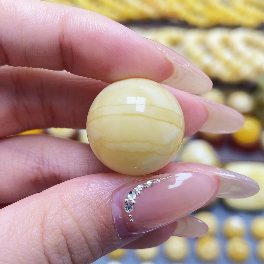 未镶嵌琥珀裸石蜜蜡圆珠20.8mm