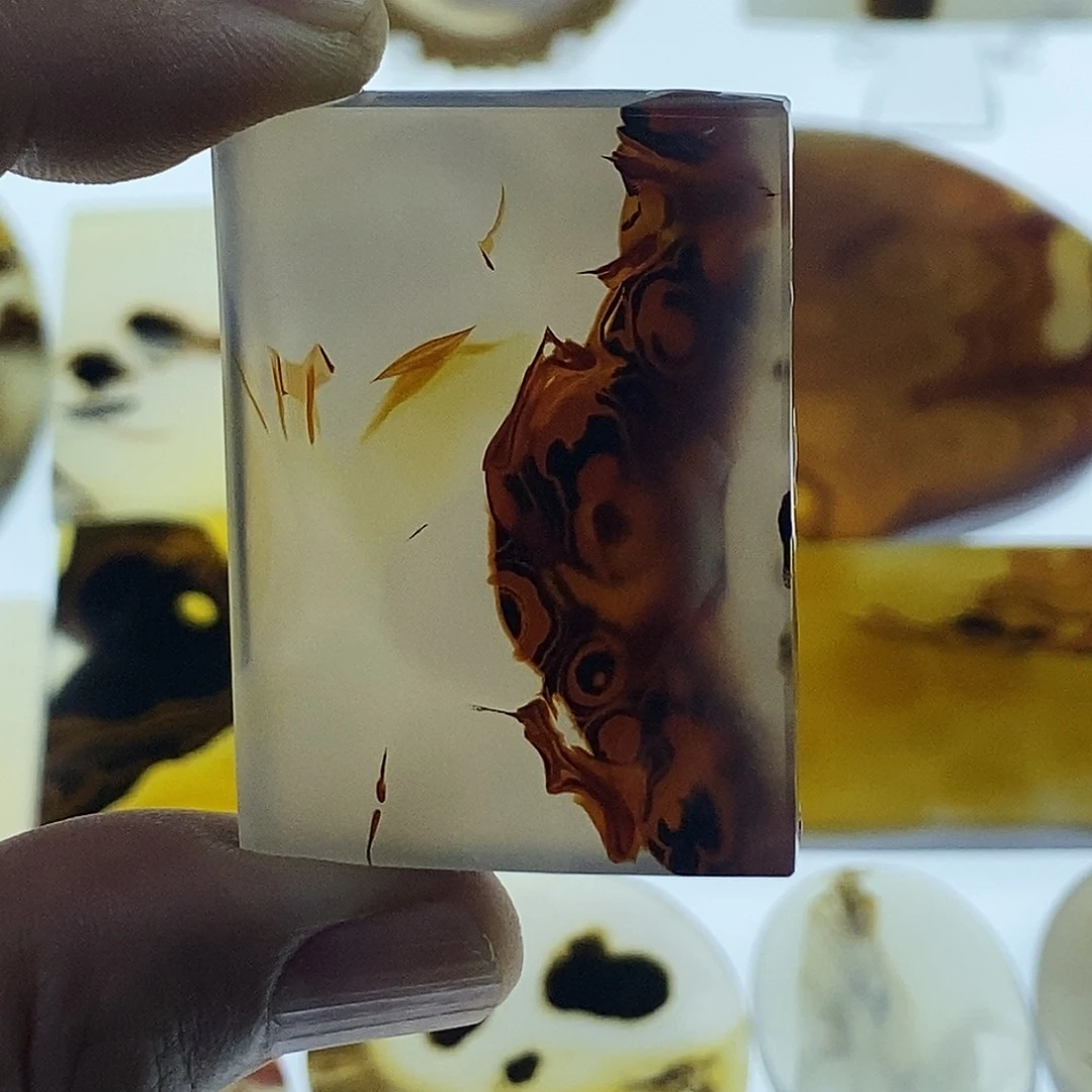 合成碳硅石非金属时尚图纹画面石饰品