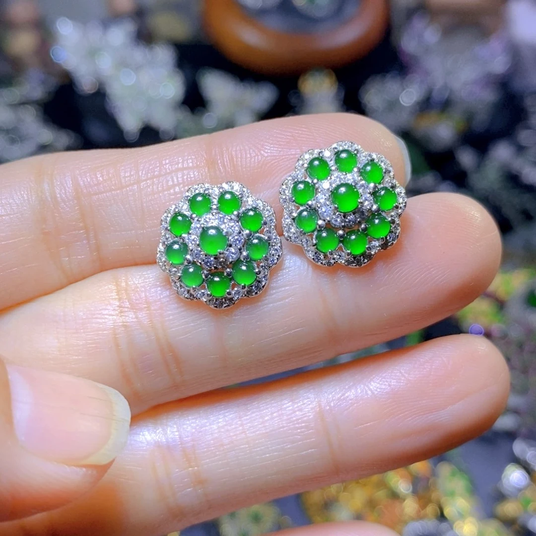 翡翠颈饰银S925镶嵌天然翡翠