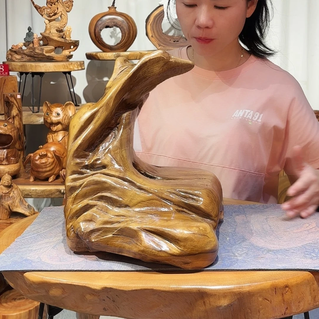 金丝楠木花架摆件工艺品