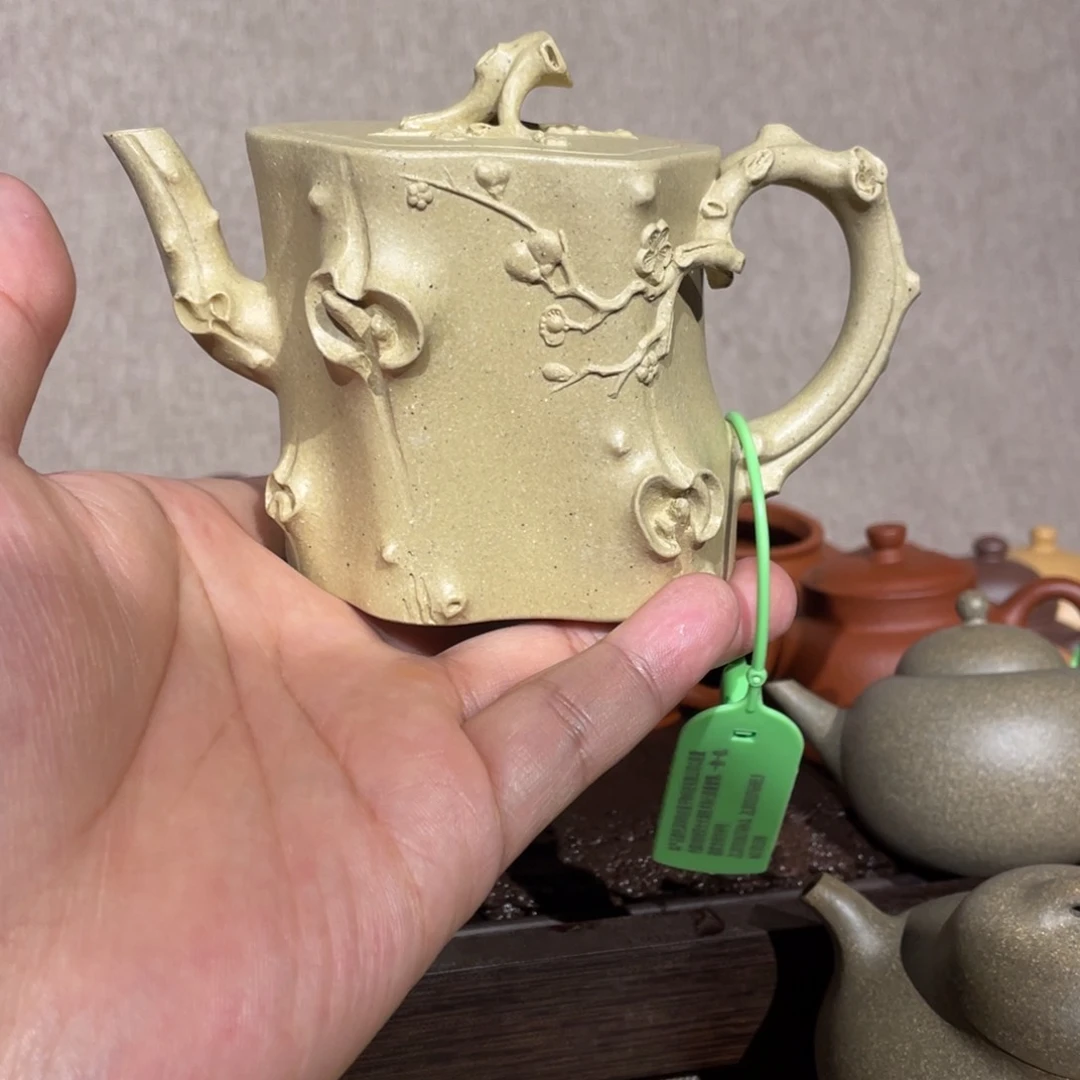 茶壶紫砂全手工本山绿泥梅桩210cc