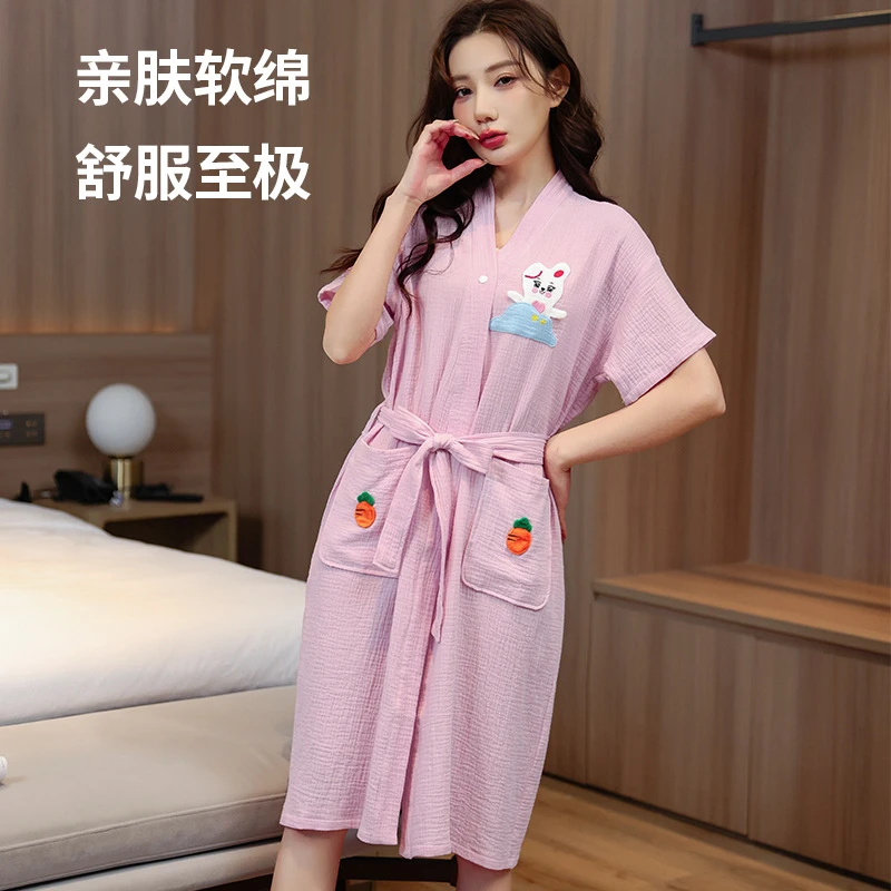 2025新款成人开襟浴袍式浴巾可穿可裹洗澡浴裙纯棉全超强吸水速干