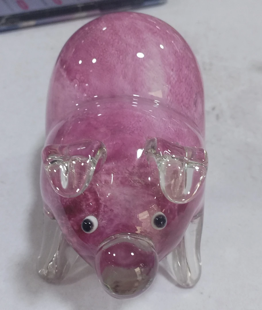 琉璃金红猪猪桌面摆件