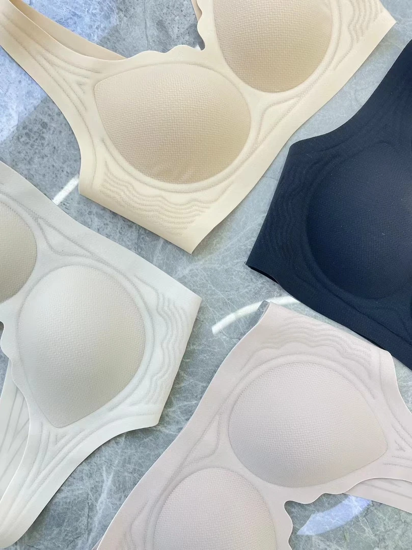 852#薄款无钢圈背心式内衣聚拢速干舒适文胸一片式固定乳胶杯垫