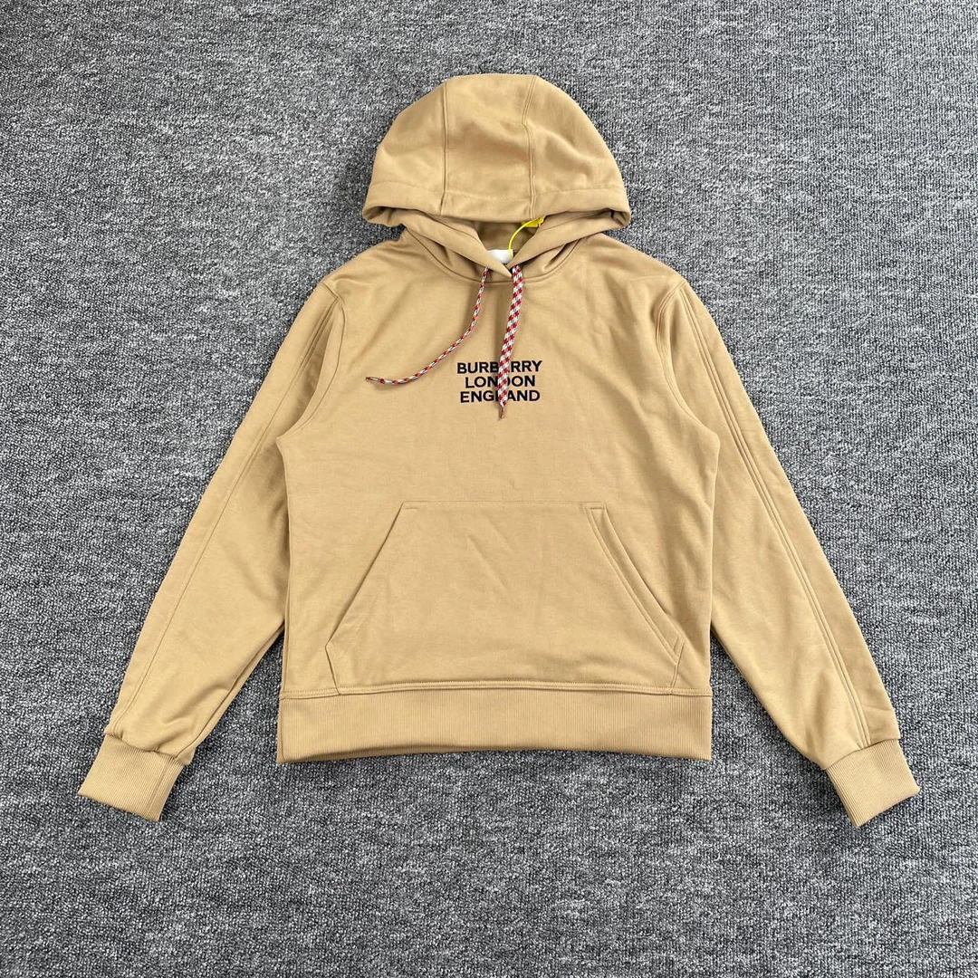 99新 BURBERRY/博柏利 8188/卡其连帽套头长袖卫衣/XS码/全新闲置