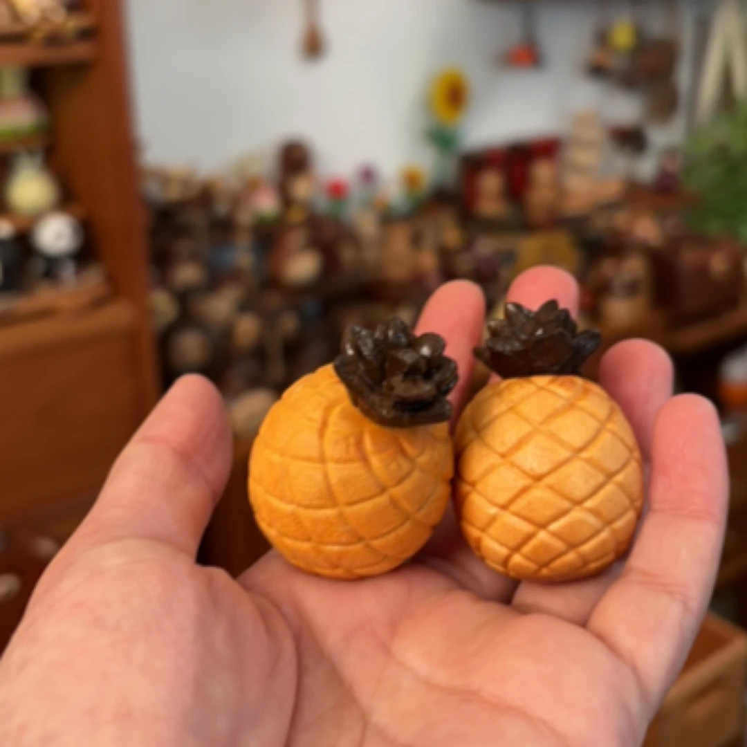 丰收果实原木制作缩小版果实菠萝桃子葡萄草莓