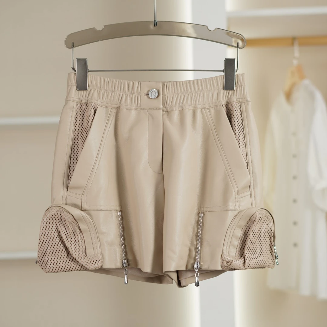 麦迪尚品【H】5041201 夏季设计款拼接皮短裤品牌撤柜 B4组
