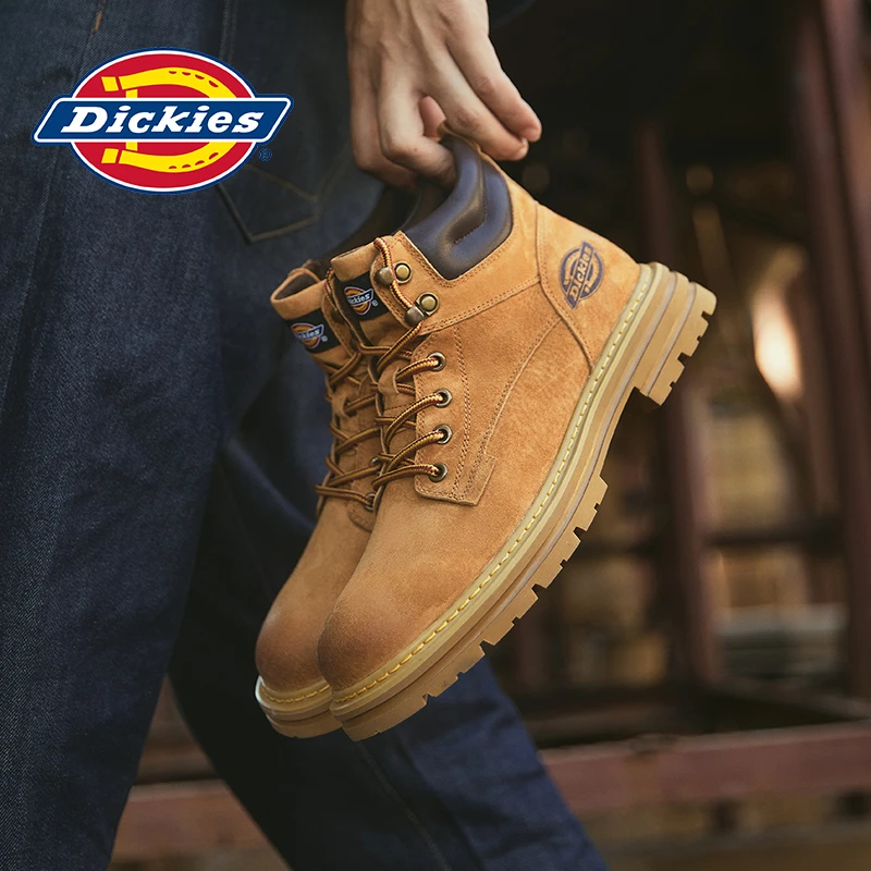 Dickies2025大黄靴男高帮增高工装靴冬季真皮户外休闲马丁靴春季