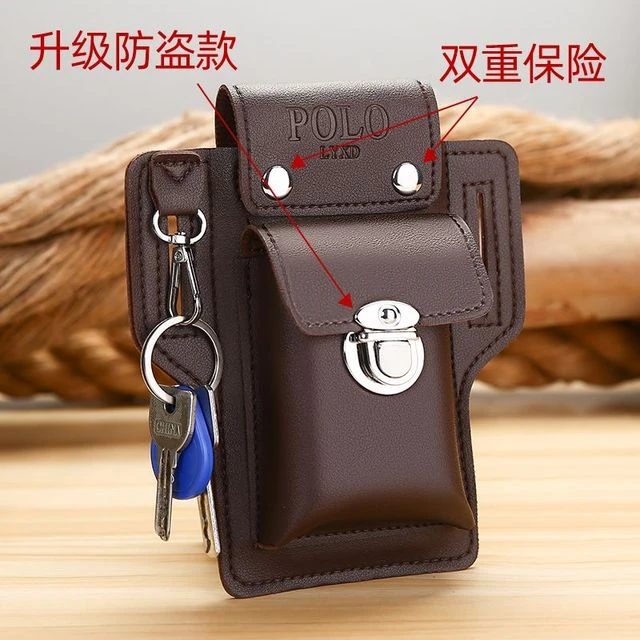 2025手机包男款防盗手机腰包新款多功能工地干活可放烟盒竖款钥匙