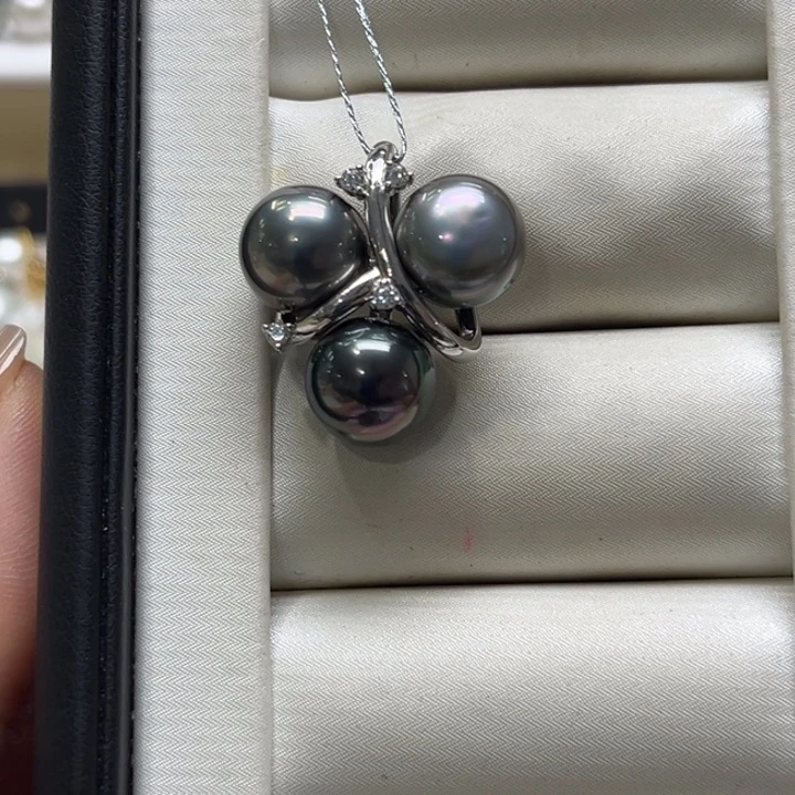 银S925镶嵌吊坠(不含链)海水珍珠10-11mm33号