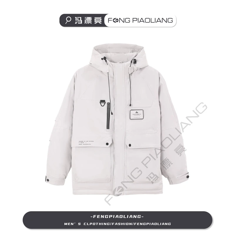 灰【黄昏与玫瑰工装二棉外套】918时尚保暖流行魔术贴连帽情侣款