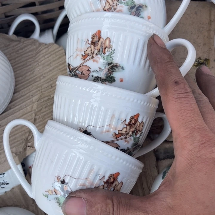 其他瓷佛珠杯子4个缩釉