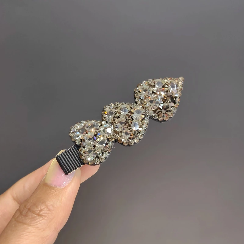 韩国满钻鸭夹复古边夹鸭嘴夹顶夹简约钻发夹网红刘海夹气质头饰