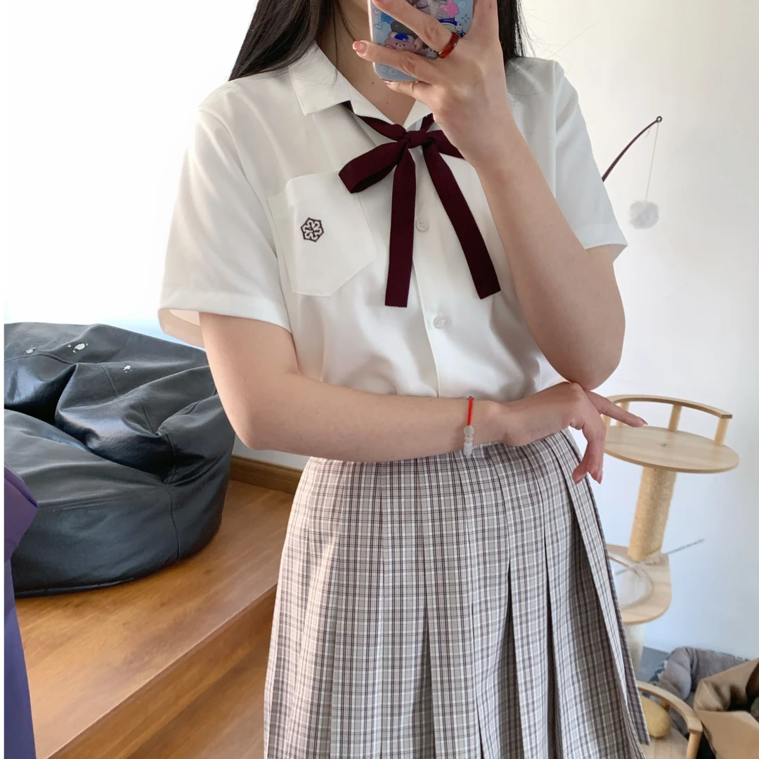 池明女学馆 短袖衬衫 jk衬衫 春夏百搭学院风内搭衬衫