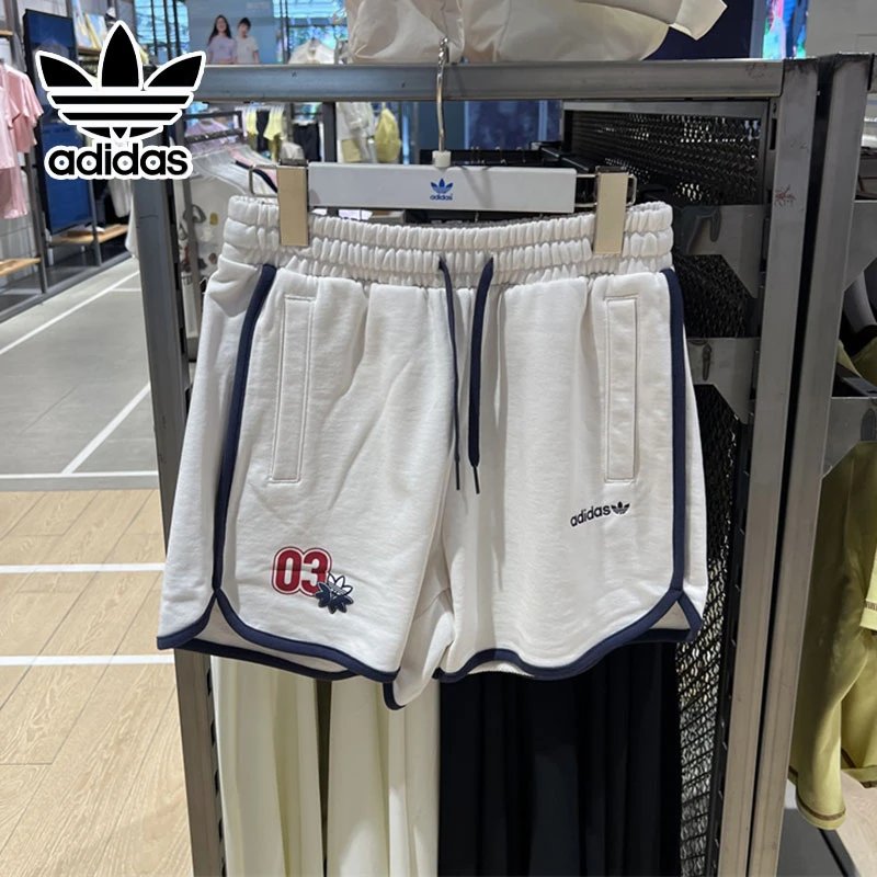 Adidas阿迪达斯女子夏季正品三叶草透气运动经典休闲短裤纯棉时尚