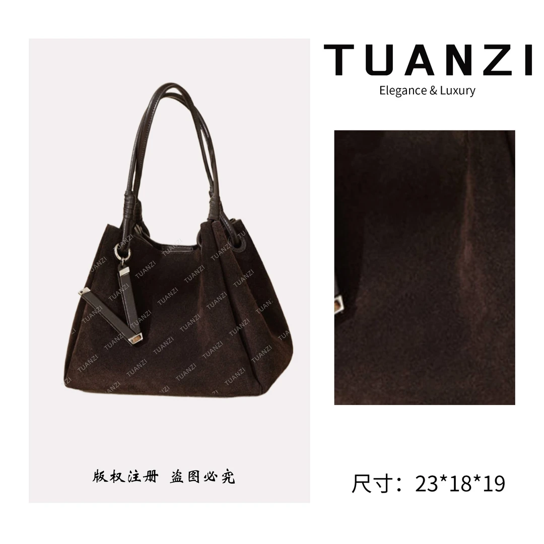 TUANZI『高端玩家』小众设计秋冬新款腋下包 ZG-F9848C-深咖啡