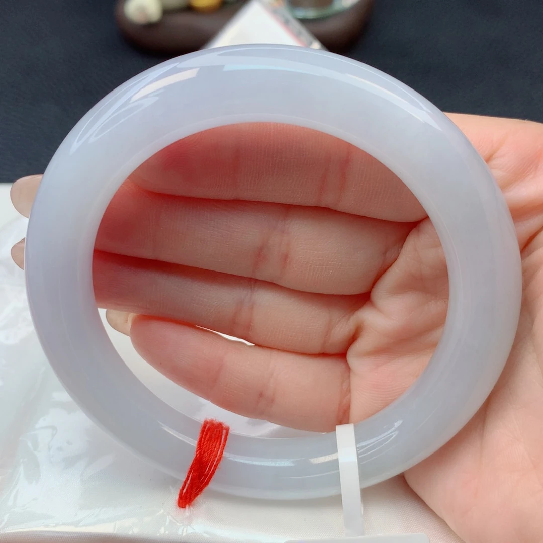 翡翠未镶嵌手镯58-59冰胶润紫罗兰