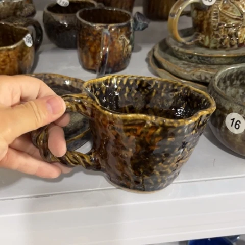 碗手工手捏咖啡杯壶承碗盘