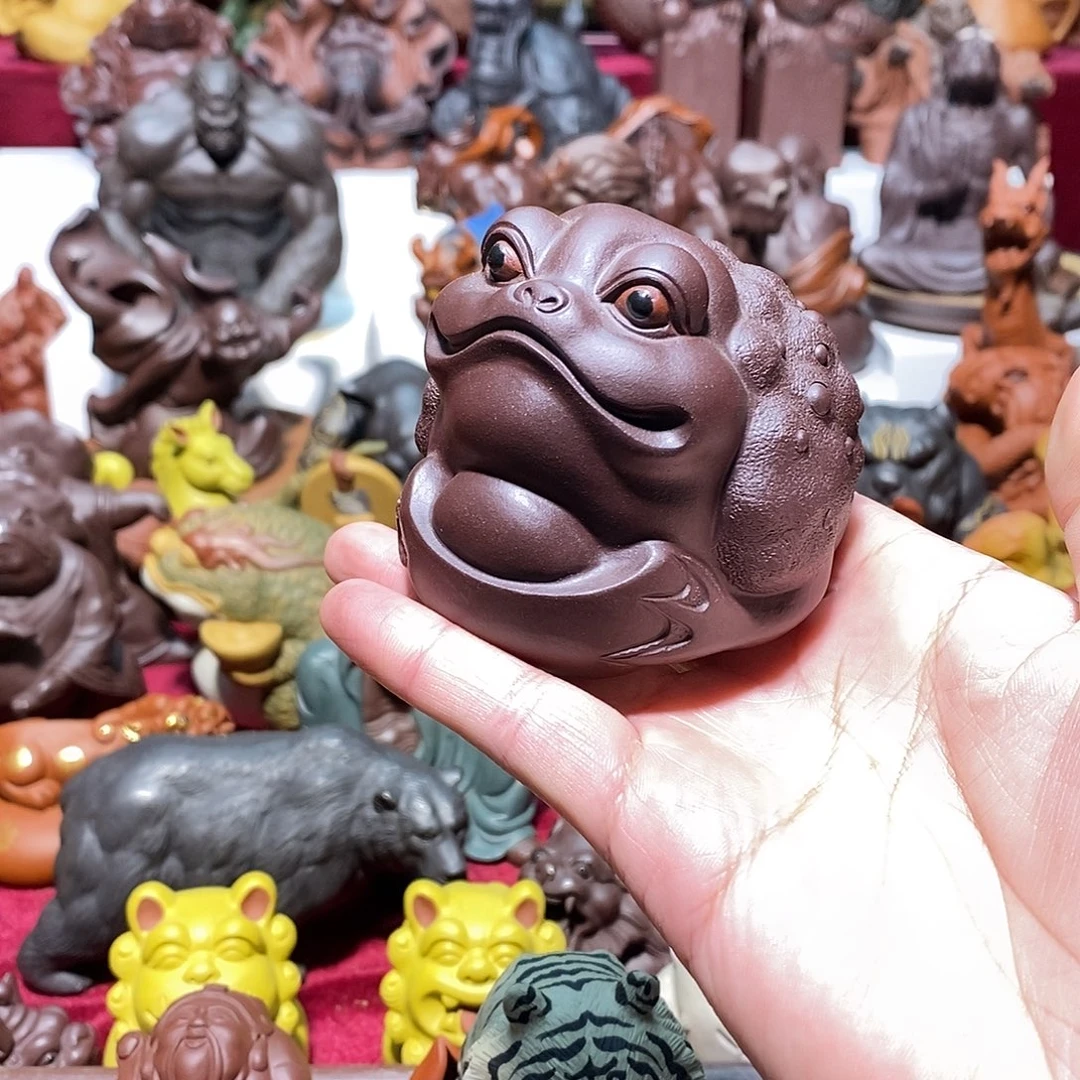 茶宠紫砂宜兴紫砂金蟾